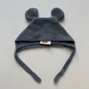 Olivier London Unisex Baby Bear Gray Cashmere Bonnet - Size XS